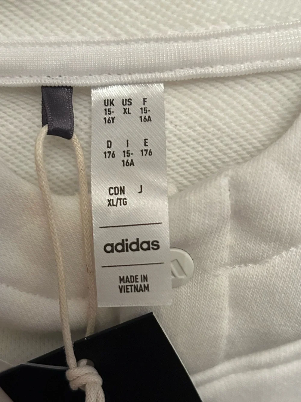 adidas White Hoodie with Neon Green Logo and Side Stripe